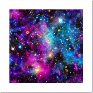 Beautiful Colourful Cosmos Galaxy Pattern Posters and Art